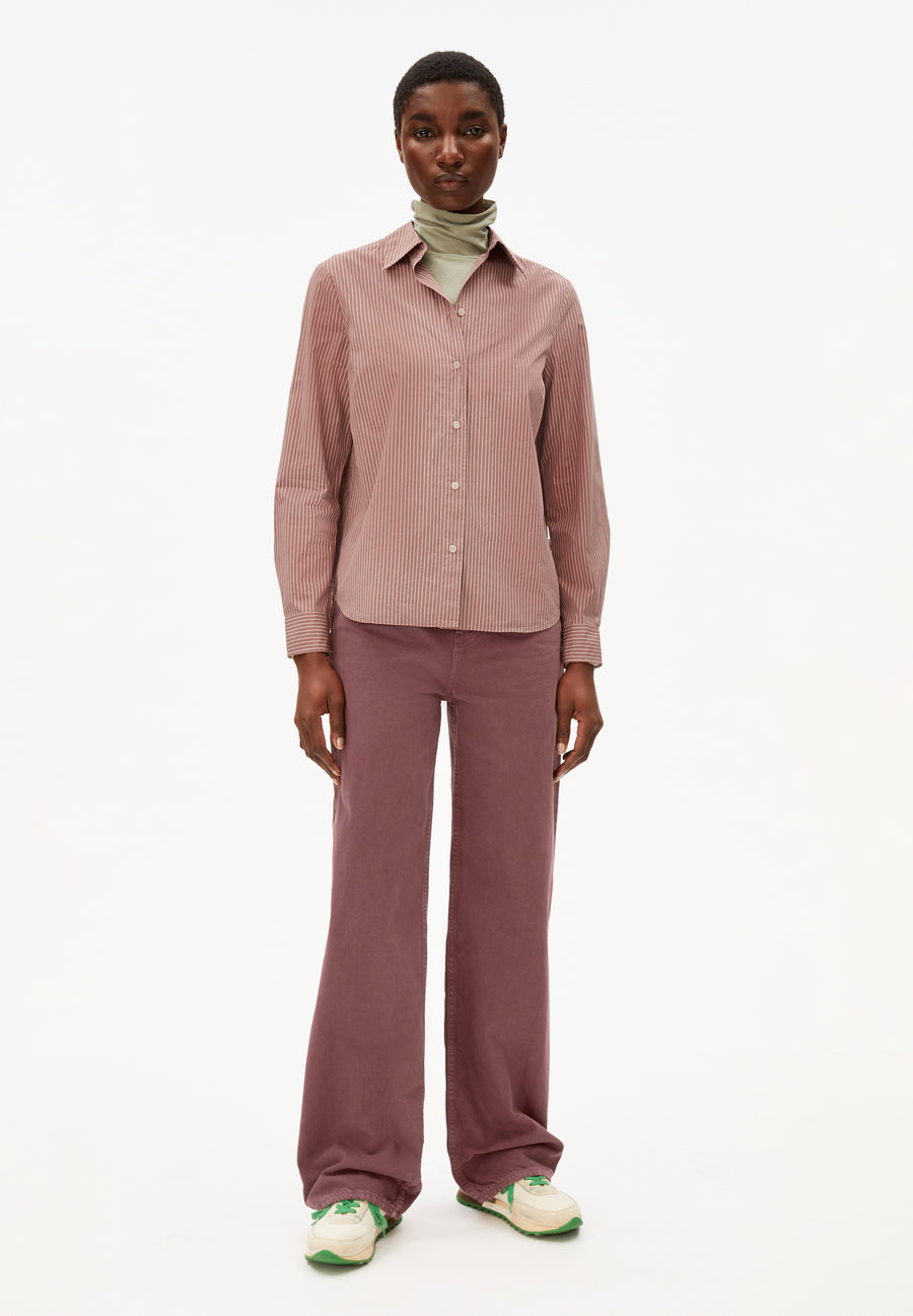 Armedangels Bluse Louilaa Striped light berry-ice grape