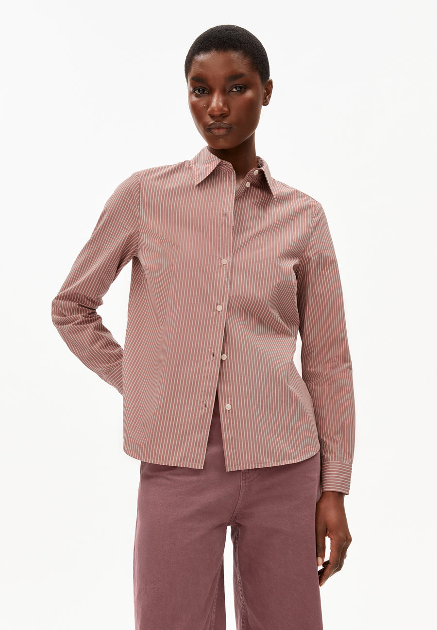 Armedangels Bluse Louilaa Striped light berry-ice grape