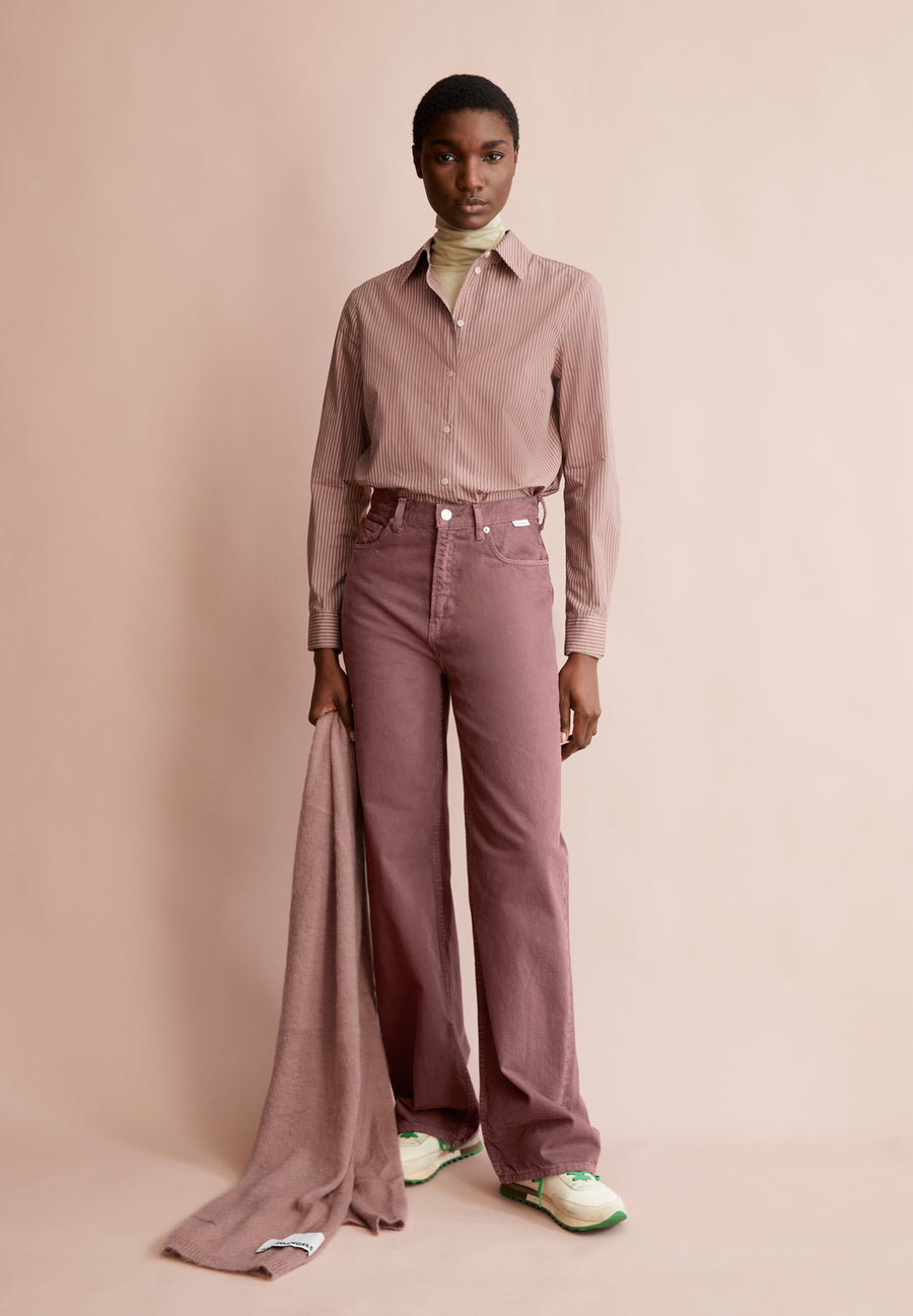 Armedangels Bluse Louilaa Striped light berry-ice grape