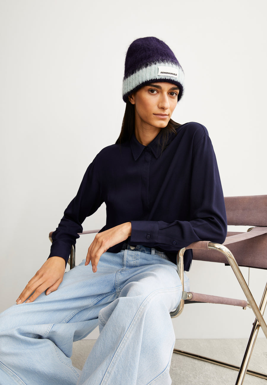Armedangels Bluse LARISAANA LONGSLEEVE tinded navy