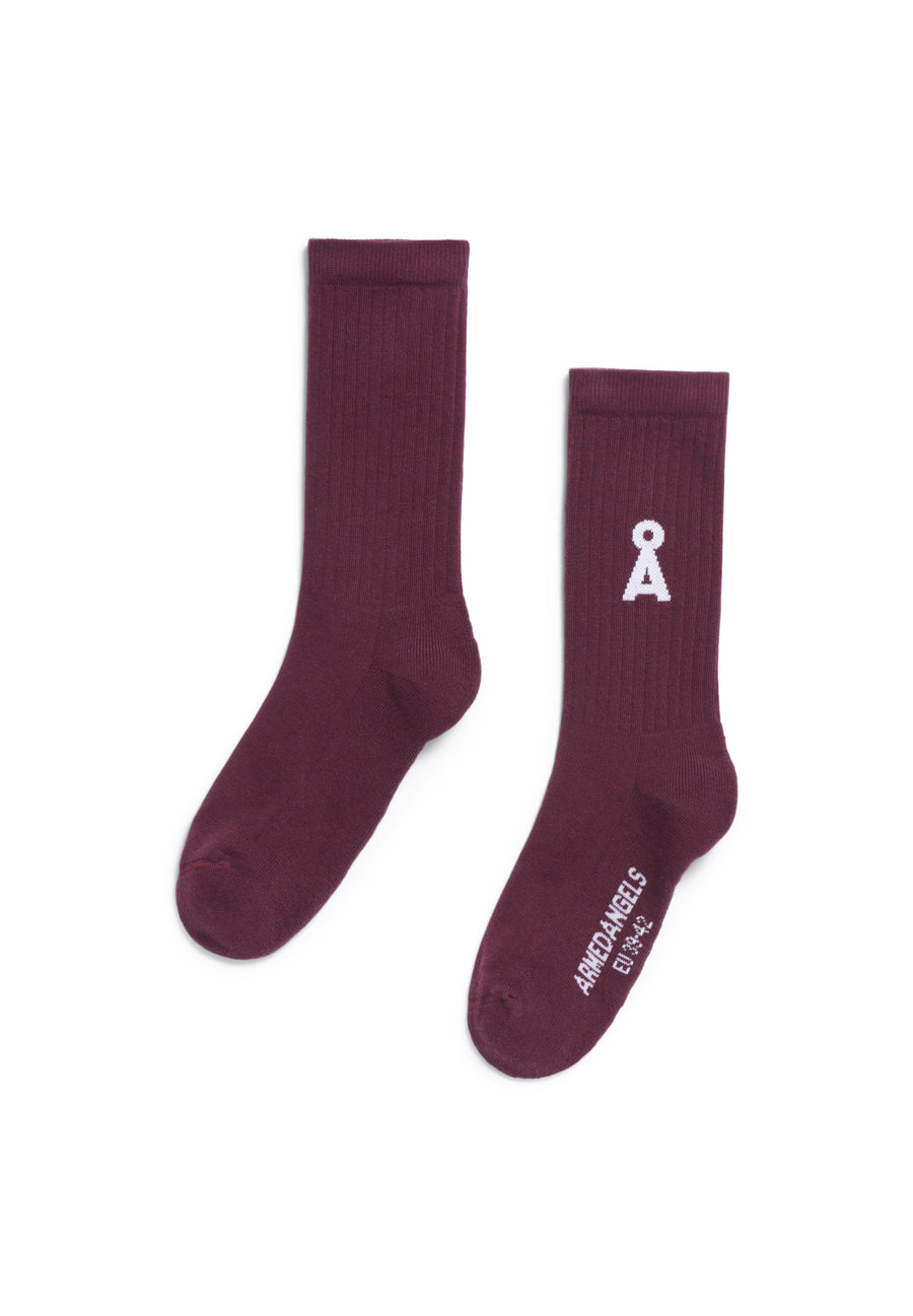 Armedangels Socken SAAMUS BOLD dark cranberry