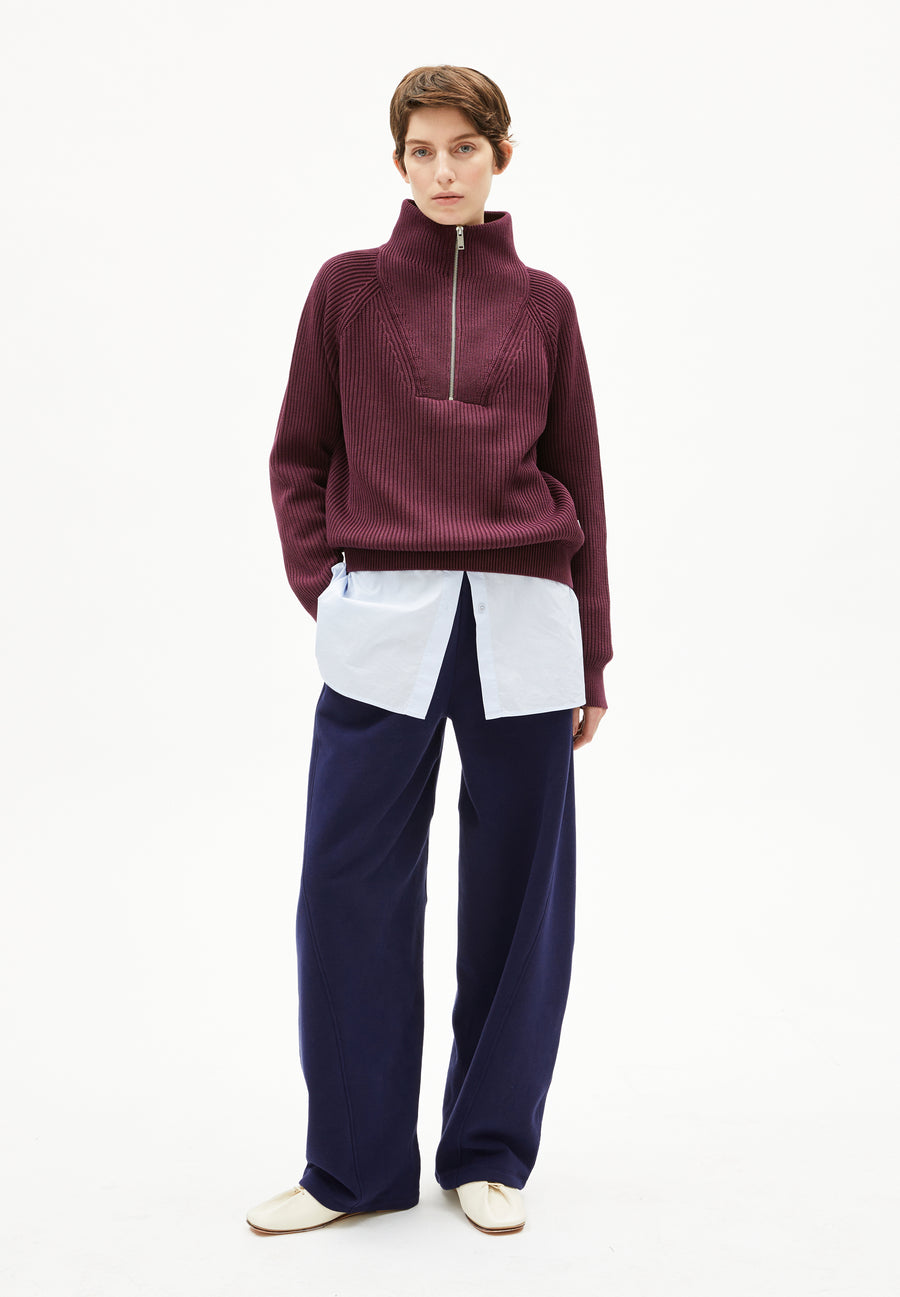 Armedangels Strick Pullover RONYIAAS GMT DYE dark cranberry