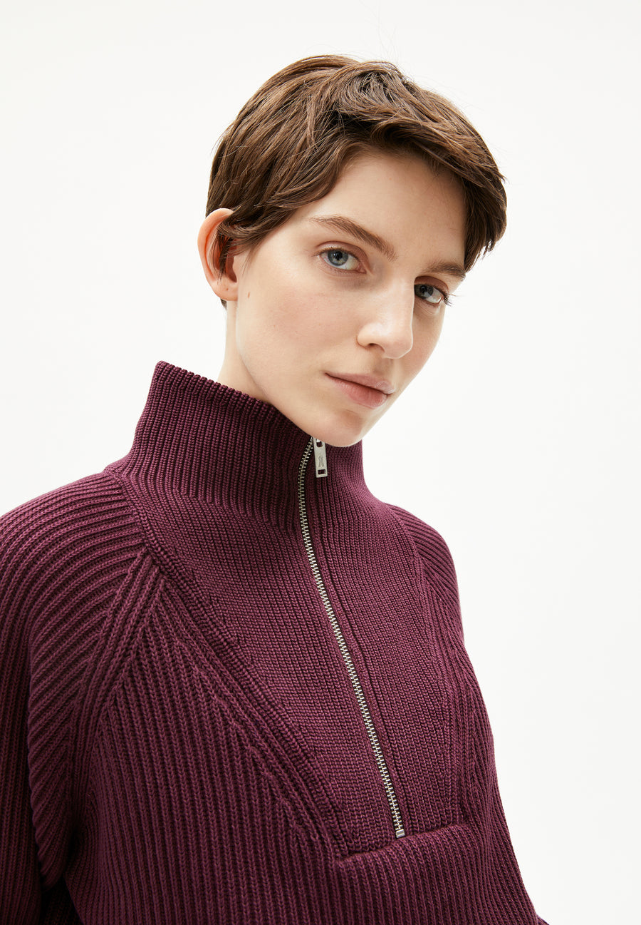 Armedangels Strick Pullover RONYIAAS GMT DYE dark cranberry