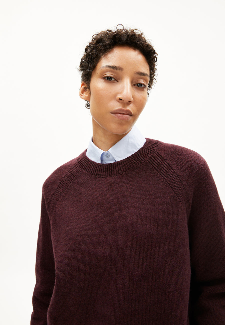 Armedangels Strick Pullover LILIRIAA REGLANA dark cranberry