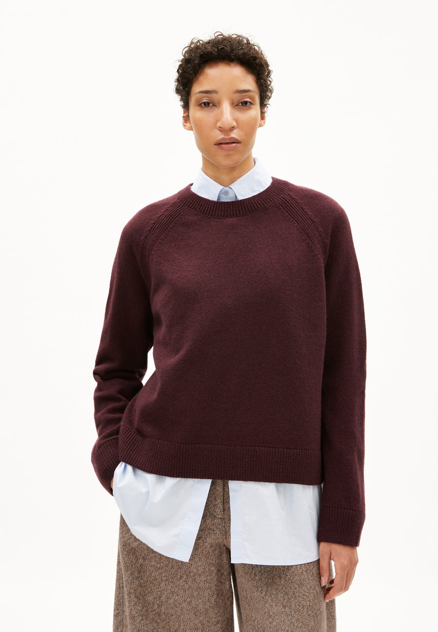 Armedangels Strick Pullover LILIRIAA REGLANA dark cranberry