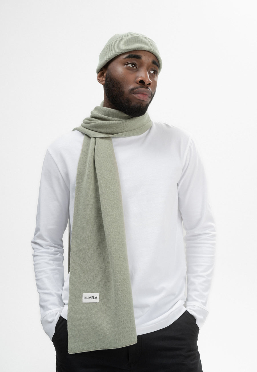 Mela Jacquard Rippstrick Schal ASMEE green clay
