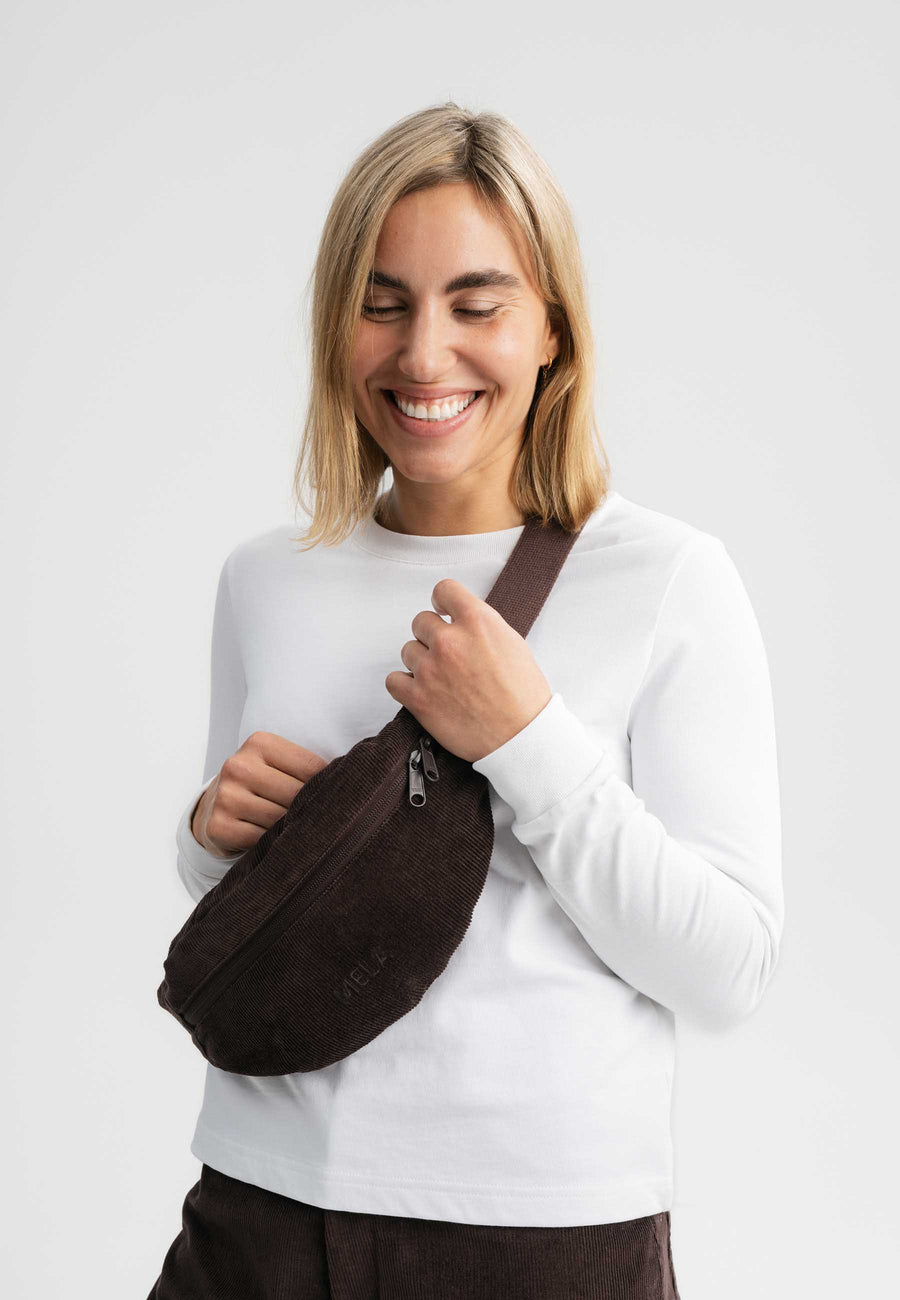 Mela Cord Bauchtasche BHAVIN walnuss