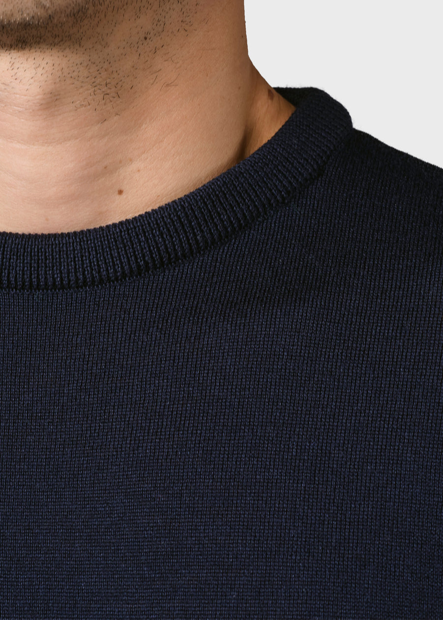 Klitmøller Mens basic merino knit Navy