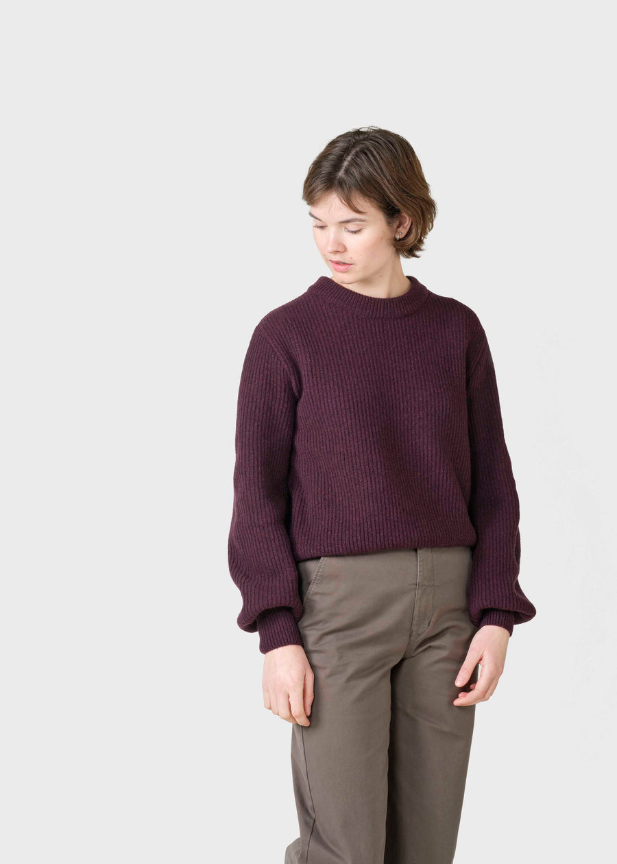 Klitmøller Merino Pullover Gerda knit Burgundy
