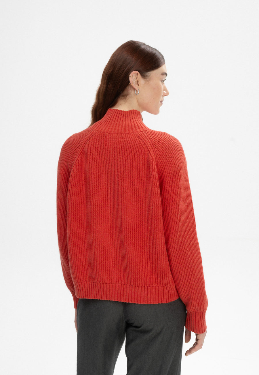 Mela Rippstrick Jacke KAMUKA red apple melange
