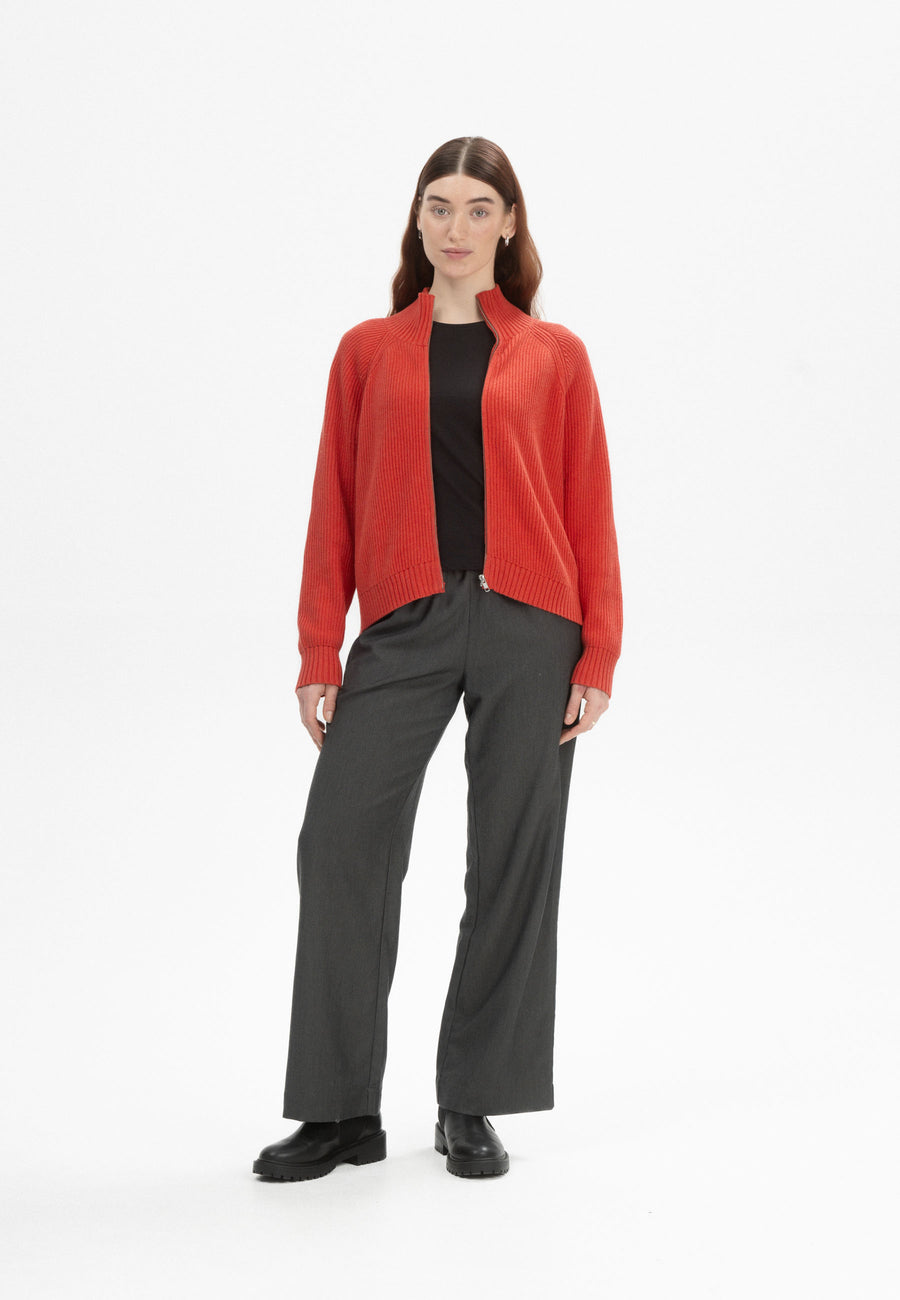 Mela Rippstrick Jacke KAMUKA red apple melange