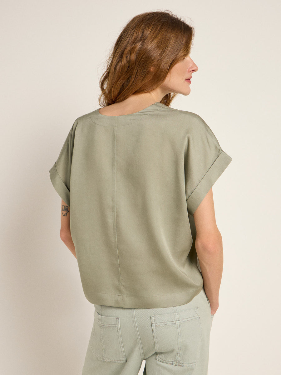 Lanius Blusenshirt aus TENCEL™ aqua grey