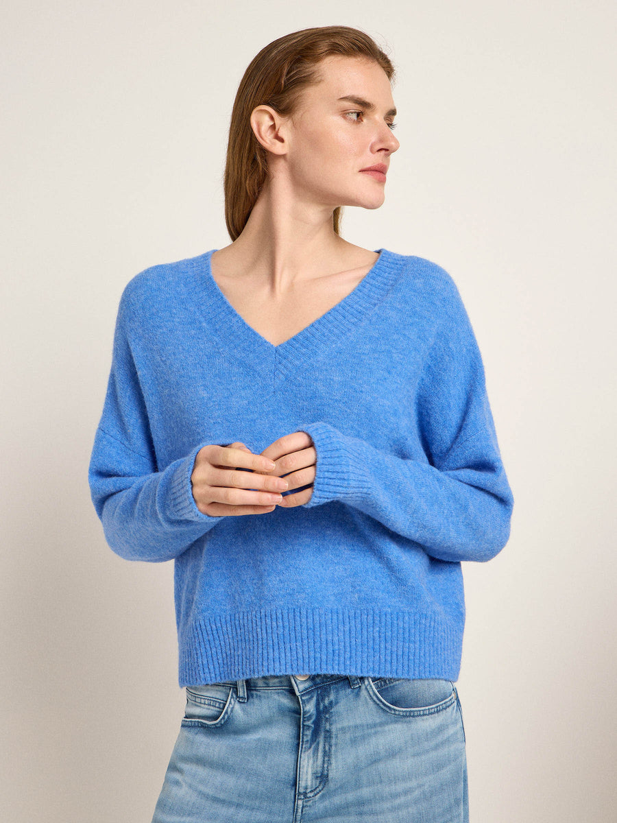 Lanius Pullover mit V-Ausschnitt blue