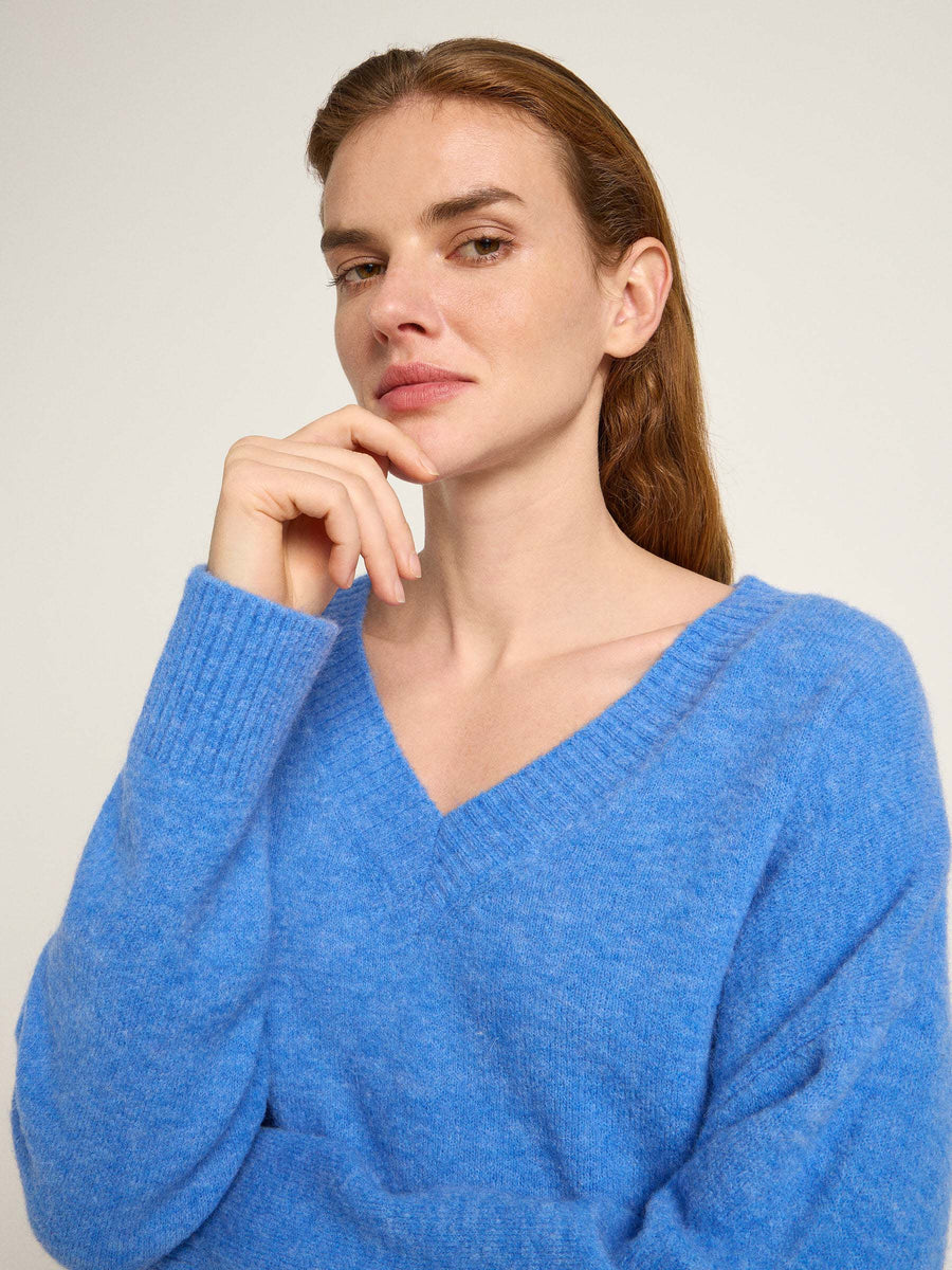 Lanius Pullover mit V-Ausschnitt blue