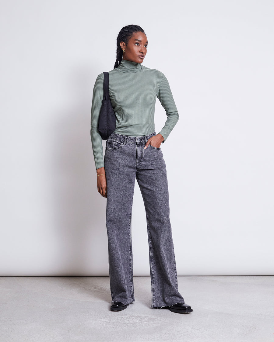 Jan N June Rib Turtleneck Mio Sea Spray