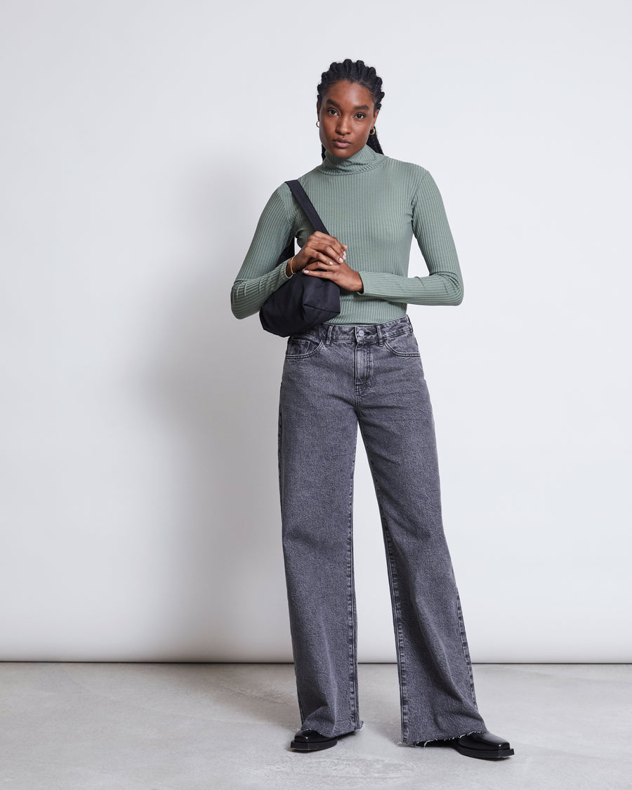 Jan N June Rib Turtleneck Mio Sea Spray